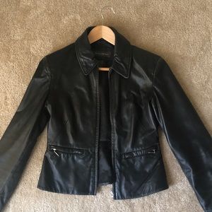 Black genuine leather jacket
